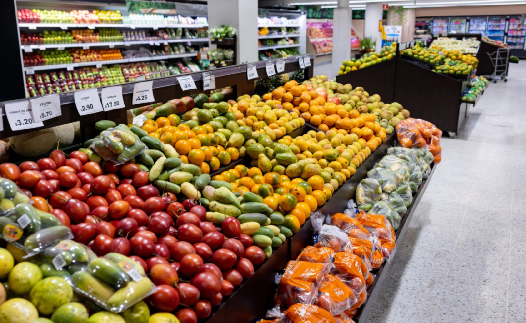 Fresh produce aisle in a grocery store